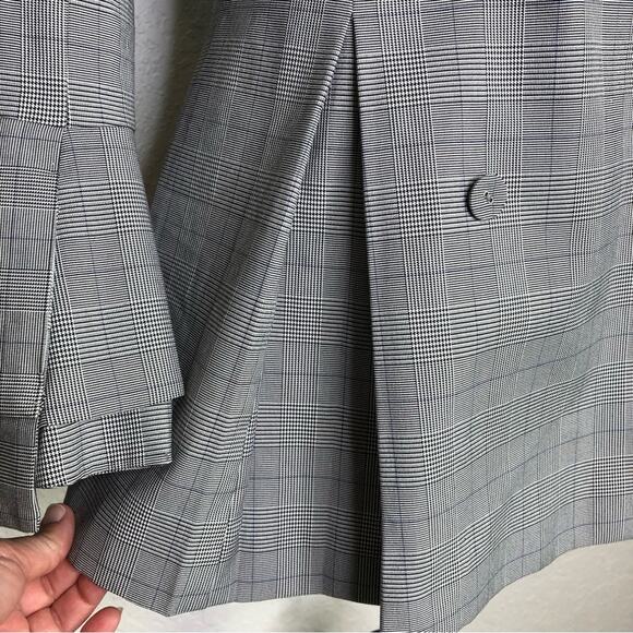 C/MEO Cooperative We Woke Up micro plaid ruffle double breast blazer Medium NWOT - Picture 9 of 16